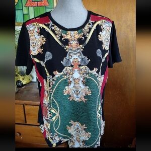 Zara Unique Raised Print Women's Short Sleeve Top Size S